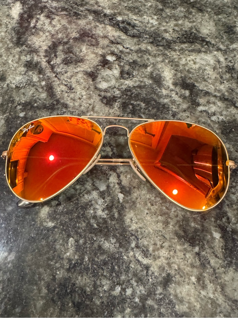 Ray-Ban Aviator Sunglasses - Gold Frame with Orange Lenses